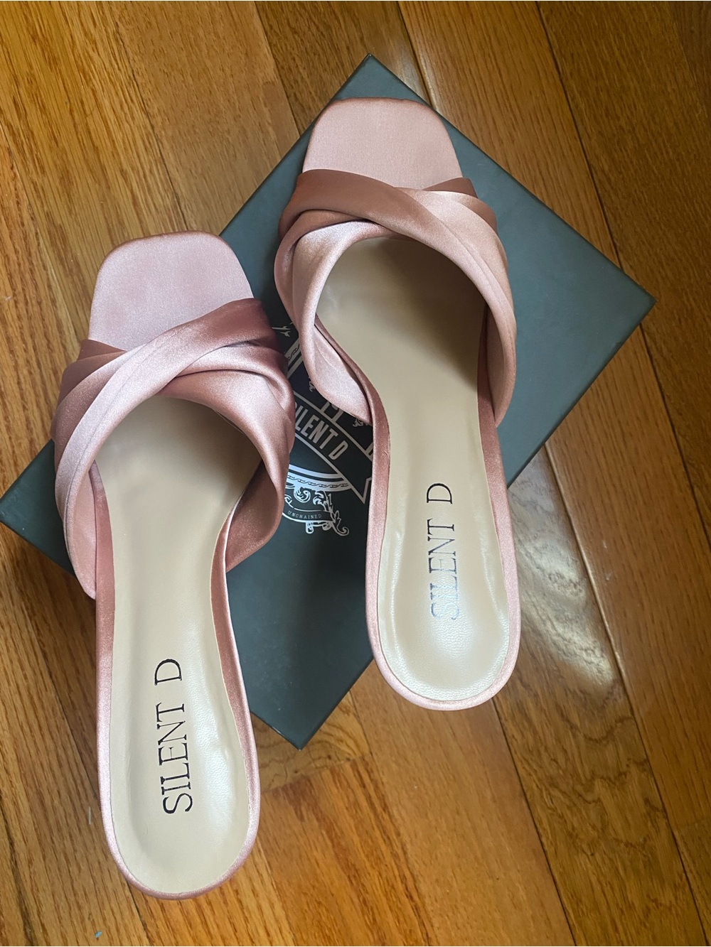 Silent D Katia Satin Slide Mules | NWT